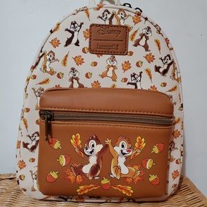 NWT Disney Chip and Dale Autumn Loungefly Mini Backpack